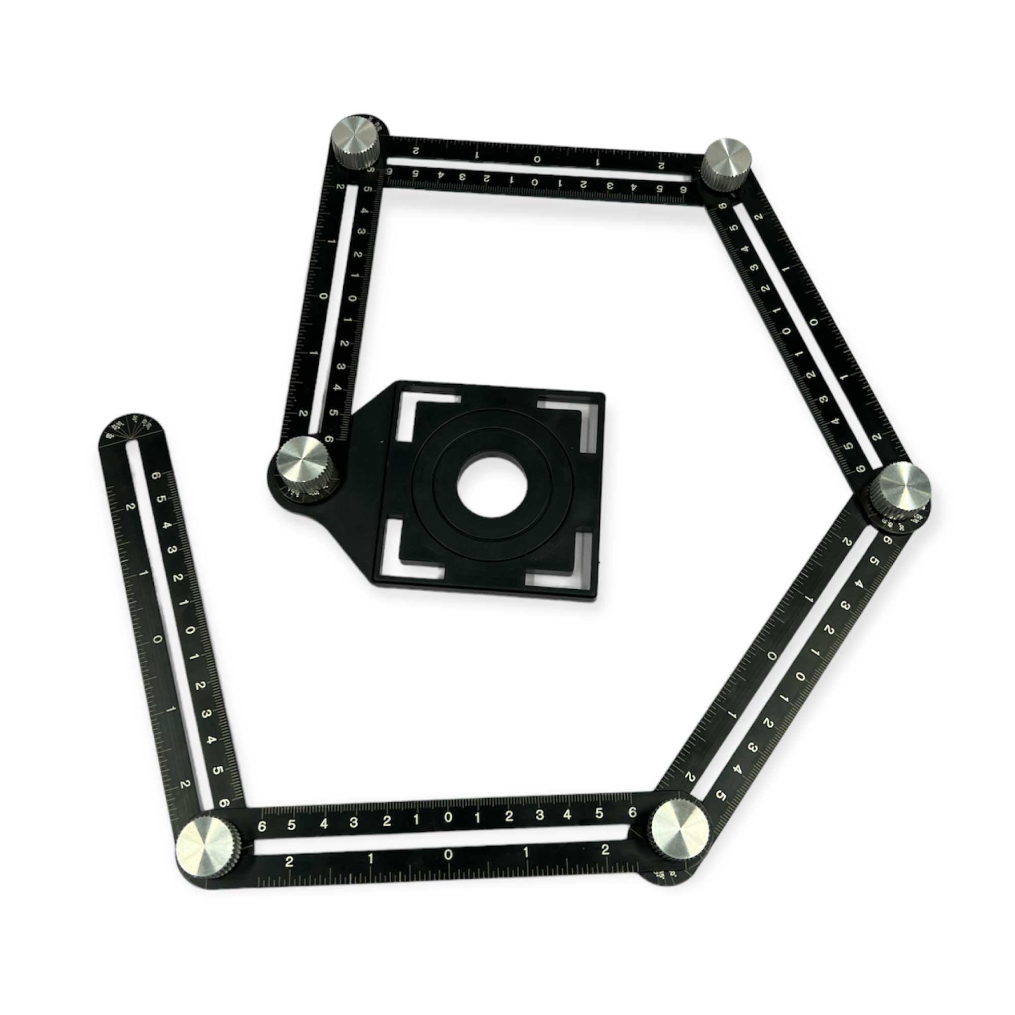 6 Fold Alloy Multiple Angle Ruler Layout Measuring Template Tool